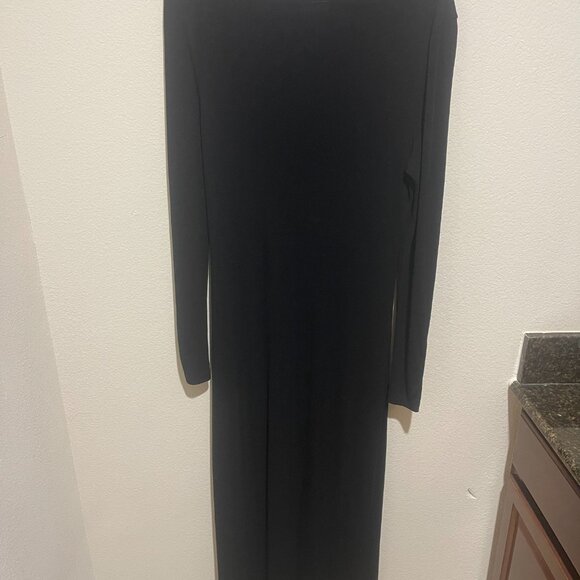 Tory Burch JERSEY TURTLENECK MIDI DRESS BLACK size 12 - Picture 4 of 7